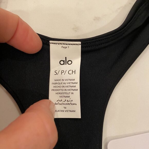 Alo Yoga Sports Bra, Black size S - Picture 2 of 4